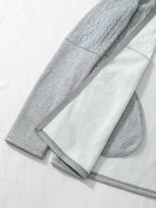 SHEIN Maternity Jacket With Zipper, Long Sleeve, Regular Fit, Autumn/Winter - Grey - View 5