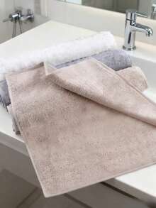 SHEIN 速干浴巾套装 - 100% 纯棉卡其色和简约条纹图案，26.92x53.84 英寸大号沙滩巾（适合游泳者和成人）+ 13.07x28.84 英寸面巾/手巾。超强吸水，防褪色，柔软 - 非常适合健身房、旅行、SPA、酒店、沙龙、节日礼物，四季皆宜。