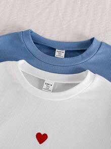 4pcs/Set Teen GirlPink & Blue Long Sleeve Pajama Set Long Sleeve Pajama Sets For Teen Girls Girl S Pajama Sets - Multicolor - View 4