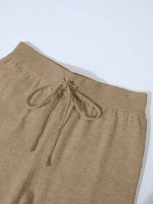 Franclia 2 件套女士休闲宽松针织毛衣和裤子家居服套装，舒适简约的设计