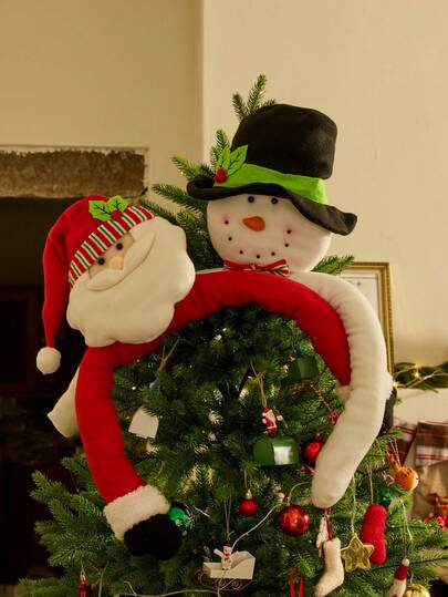 Cirelle 1 cái Tượng ông già Noel mới trang trí cây thông Noel - Người tuyết trên đỉnh cây thông Noel - Vật dụng trang trí không khí lễ hội