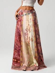 SHEIN ICON Váy ren vá họa tiết cổ điển cỡ lớn cho nữ viền chữ A - Nhiều màu - Xem 8