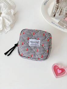 樱桃图案多功能收纳包 - 口红、卫生巾、耳机旅行收纳包 - 彩色 - 查看 6