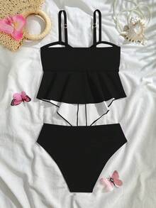SHEIN Bikini dây mảnh in họa tiết hoa dành cho bé gái tuổi teen, Đồ bơi xuân/hè cho bé gái Đồ bơi hoa dâm bụt đen in hoa Bikini hoa đen cho bé gái Đồ bơi hoa đen kèm hoa hồng Bộ bikini hoa đen hồng Đồ bơi hoa đen kèm hoa hồng cho bé gái Đồ bơi hoa dâm bụt cho bé gái Bộ đồ tắm hoa đen cho bé gái Bộ bikini hoa đen cho bé gái Bộ đồ bơi hoa đen cho bé gái Bộ đồ bơi hoa hồng cho bé gái - Nhiều màu - Xem 2