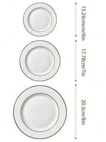 Cirelle 1PC High-End Light Luxury Ceramic Plates For Western Food, Salad Plates, Spaghetti Plates, Home Dining Utensils, Suitable For Home Gatherings - Multicolor - View 10