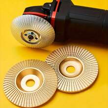 1/3pcs Wood Carving Grinding Wheel Set - Wood Grinding Blade Angle Grinder Polishing Blade Wood Grinding Tool Polishing Wheel Artifact Woodworking Grinding Blade Thorn Disc, Including Flat, Curved And Conical Grinding Wheels, Used For Efficie 3pcs Steel Angle Grinder Disc, Sand Grit, 16Mm Hole, Arc Flat Bevel, Metal, Wood Grinding Disc For Metal, Wood, Carbon Steel - Gold - View 1