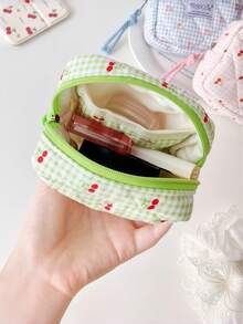 樱桃图案多功能收纳包 - 口红、卫生巾、耳机旅行收纳包 - 彩色 - 查看 5