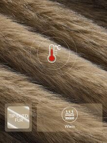 Anewsta 秋冬新款百搭芥末黄宽松翻领长袖毛茸茸外套