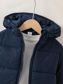 SHEIN Young BoyOutdoor Street Style Gentleman Thick Padded Jacket, Autumn/Winter