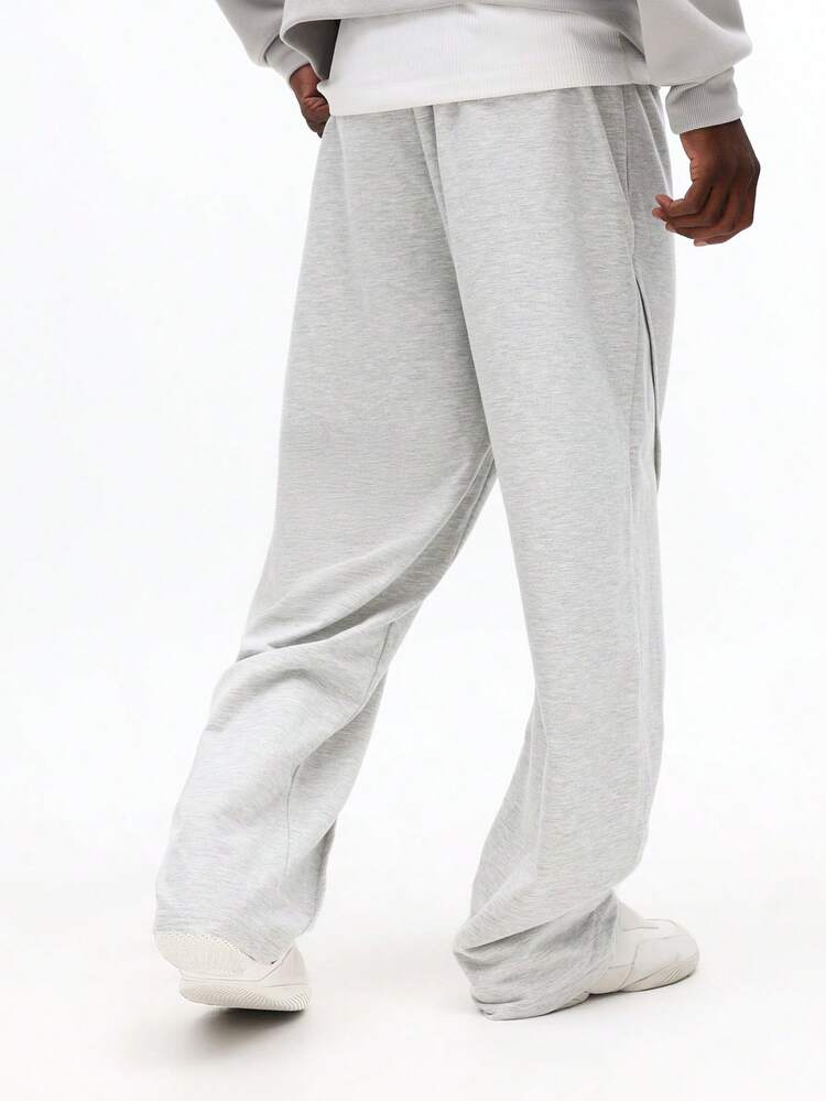 Heather Fleece Jogger Sweatpants With Elastic Cuffs