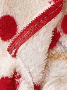 SHEIN 女婴连体衣 毛绒樱桃印花 时尚 - 彩色 - 查看 5