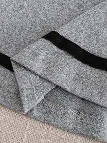 Souflis Souflis Baby Girl Cute Grey Autumn School Dress,Retro Elegant Collegiate Peter Pan Collar Knit Elastic Fabric Contrast Color Bow Decor Striped Outfit,3M-3Y - Grey - View 8