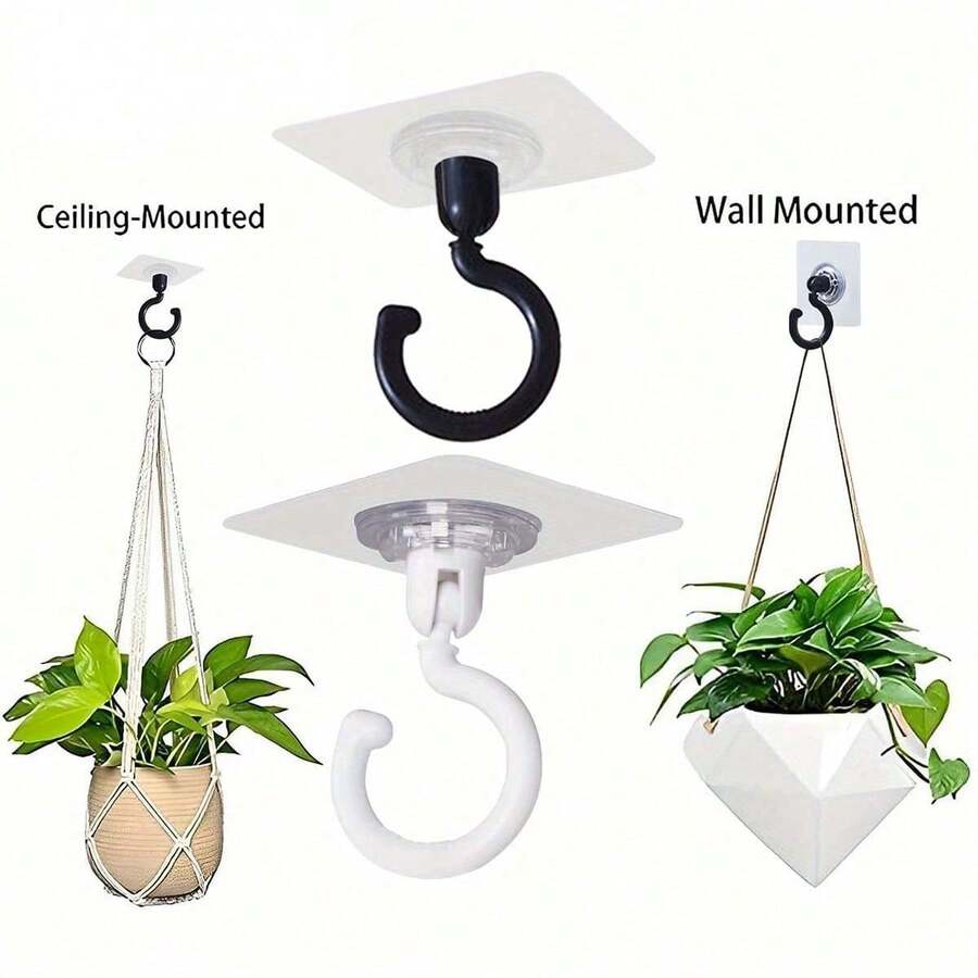1/3/5 Multi-Color Rotatable Kitchen Hooks - Easy To Install, No Drilling Required, Adhesive Hooks For Kitchen And Bathroom Storage/Hanging Plants/Lanterns/Wind Chimes, Practical Modern Home Decoration Hooks - Multicolor - View 1