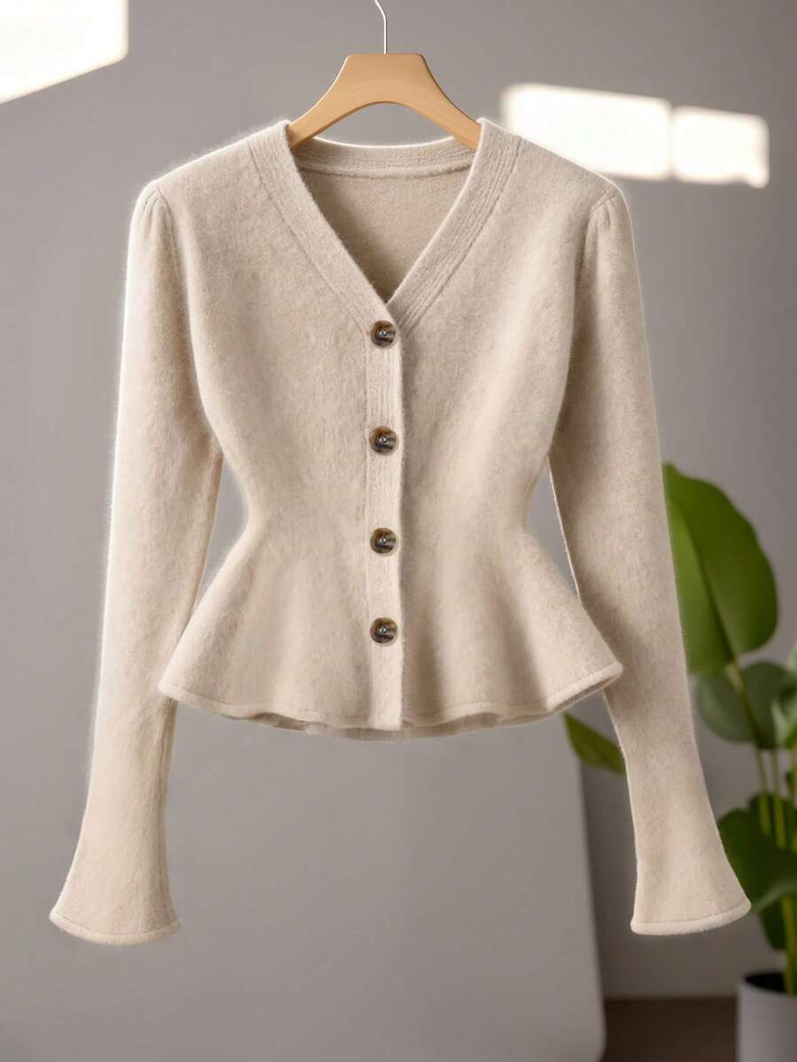 GlowEve Women's Fashionable, Versatile, High-Quality Knit Sweater, Autumn/Winter - Apricot - View 1
