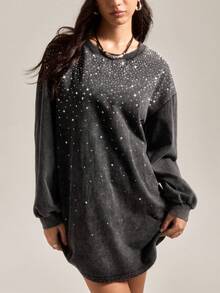 Easelle 仿皮草大衣印花钻石图案秋冬大衣棕色拉链开衫外套