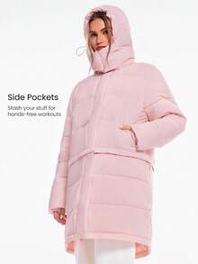 GLOWMODE Chaqueta versátil de 8 en 1 con forma flexible, suave, ligera, cálida, repelente al agua y a prueba de plumas, con ojales para el pulgar, para otoño, invierno, uso diario y casual al aire libre - Rosa Pálido - Ver 6