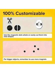 磁性圆点 - 自粘磁铁 (0.8" X 0.8") 剥离粘贴圆形工业柔性粘性磁铁片，可替代方块、贴纸、条状和胶带 (5/10/15/20/25/30/35/40/50/100 个) - 黑色 - 查看 9