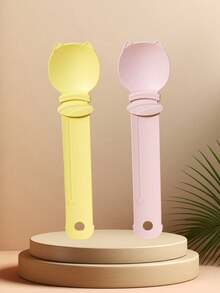 1pc Soft Squeeze Pet Food Dispenser - Long Handle Wet Food Feeder, Plastic Pet Snack Spoon, Cat Food Feeding Tool (Cat Food Not Included) - Multicolor - View 11