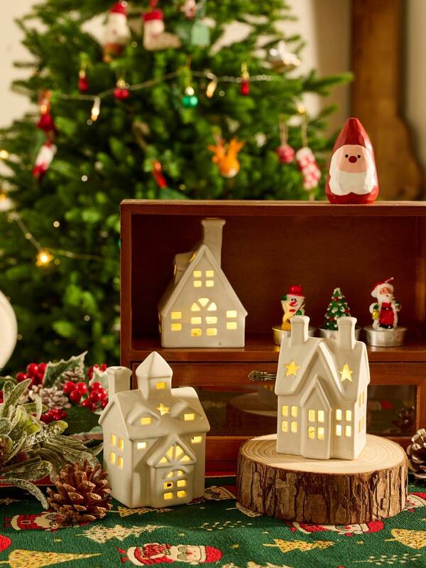 Cirelle 1PC Nordic-Style Ceramic Candle Container (Excluding Candles), Ceramic Home Candlestick, Christmas Creative Decoration, Home Table Decoration, Great Christmas Gift For Boys And Girls