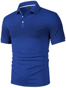 Manfinity Homme Camisa polo de manga corta con botones y media cartera casual para hombres, color azul. Camisa polo azul para hombres, camisa de golf azul real. Apta para uso diario, tiempo libre, viajes de fin de semana, actividades al aire libre, expediciones de viaje, entornos de trabajo relajados o ocasiones semi-formales. Regalo para novio/esposo, regalo de aniversario, Navidad