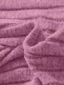 SHEIN 2pcs Tween Girls Casual Solid Color Ribbed Hoodie & Pants Set - Hot Pink - View 5