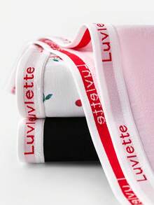 LUVLETTE Plus 3-Pack Soft Cotton High-Waist Boyshorts Women Underwear Panty Set-Cherry Christmas Pajamas Style 2025