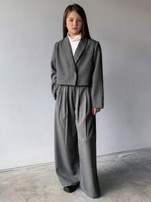 DAZY 少女秋季商务装 - 灰色 - 查看 1