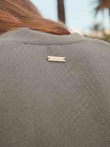 Aralina 女士休闲纯色短款开衫，秋季 - 灰色 - 查看 5