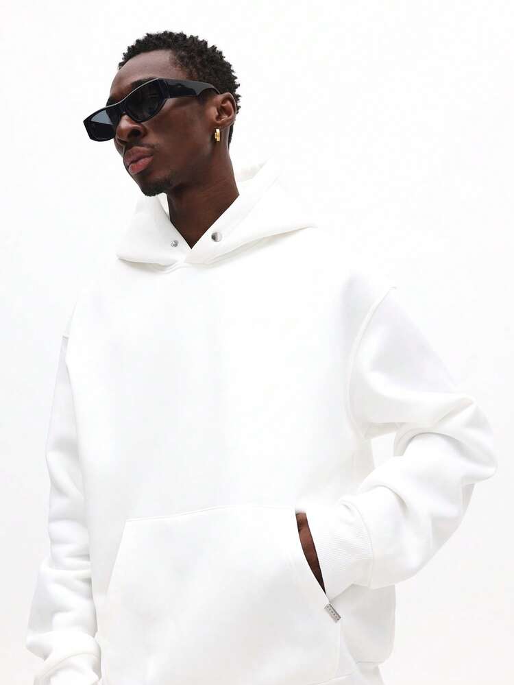 Oversized Hoodie With Drawstring And Centre Pocket
