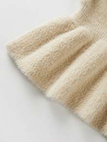 Franclia 女士新款秋冬温柔淑女荷叶边下摆毛衣 - 杏色 - 查看 5