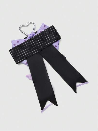 Kawaii 1 pièce Porte-clés et porte-clés avec nœud imprimé en étoile, note de musique bleue mignonne, patchwork en dentelle et ailes 3D style Y2K. Accessoire fait main pour sac, porte-carte de campus Lolita