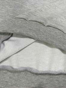 Sparklyn Teen Girl Casual Fashion Street Asymmetric Shoulder Number 33 Print Long Sleeve Sweatshirt, Autumn/Winter Fall - Grey - View 5