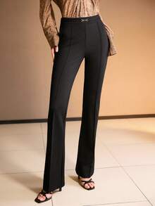 MOTF PREMIUM 秋冬女式喇叭裤 - 黑色 - 查看 6