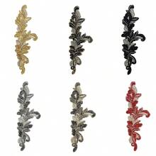 1件手工仿珍珠婚纱缝制珠饰蕾丝贴片闪亮黄色缝制亮片水晶珠饰紧身配饰DIY装饰礼服 - 黑色 - 查看 13