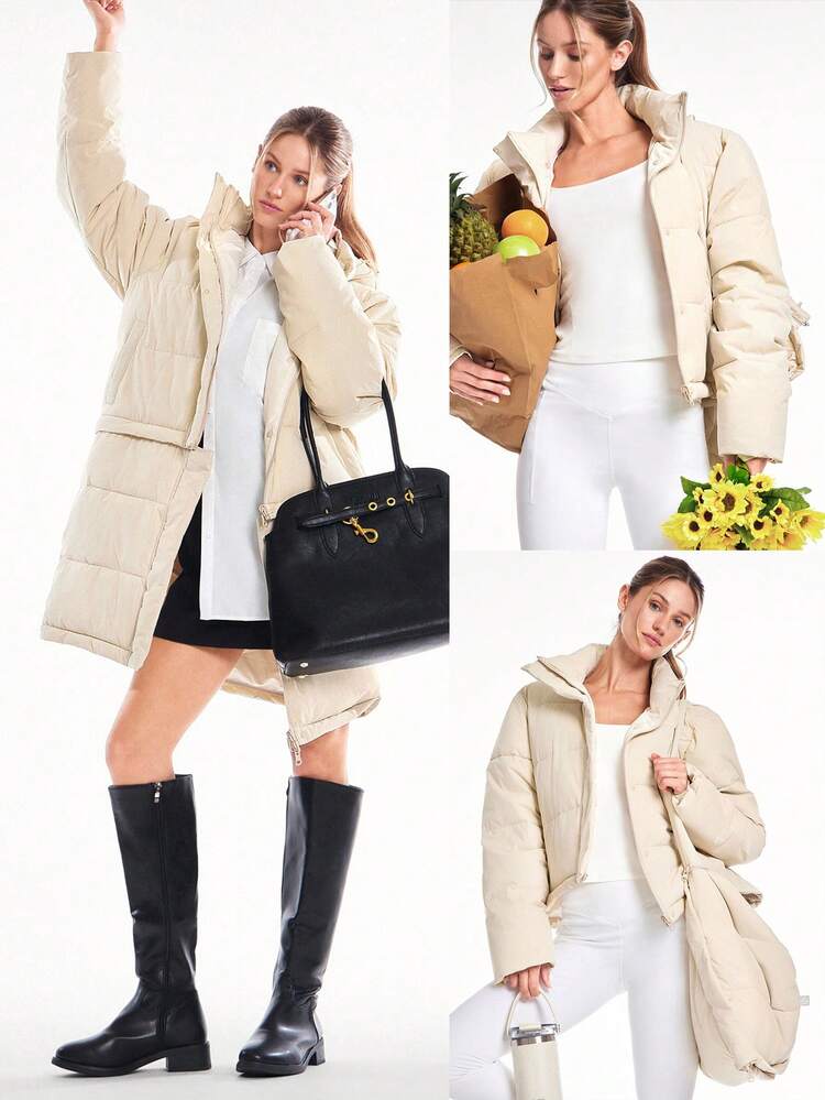 Chaqueta versátil de 8 en 1 con forma flexible, suave, ligera, cálida, resistente al agua y a prueba de plumas, con ojales para el pulgar, para otoño, invierno, uso al aire libre y diario casual