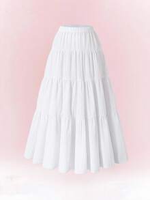 Elegant Choice For Baby: Girls' White Woven Crinkle Fabric Skirt, Unique Texture, Delicate Details, Pleated Fluidity, Showcasing Sweet Elegant, Essential For Outings. Fall Winter