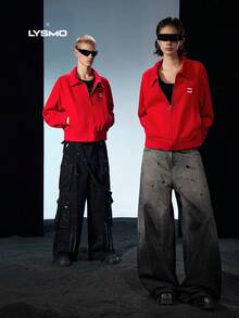 NEON BLANC Red Men's Long Sleeve Jacket, For Fall, Couple Things - Red - View 1