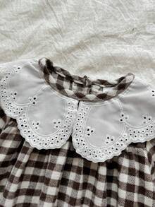 Vintaside Kids Baby Girl Brushed Thickened Warm Dress, Elegant Countryside Style, Fashion All-Match Cute Dress For Spring, Autumn & Winter - Brown - View 5