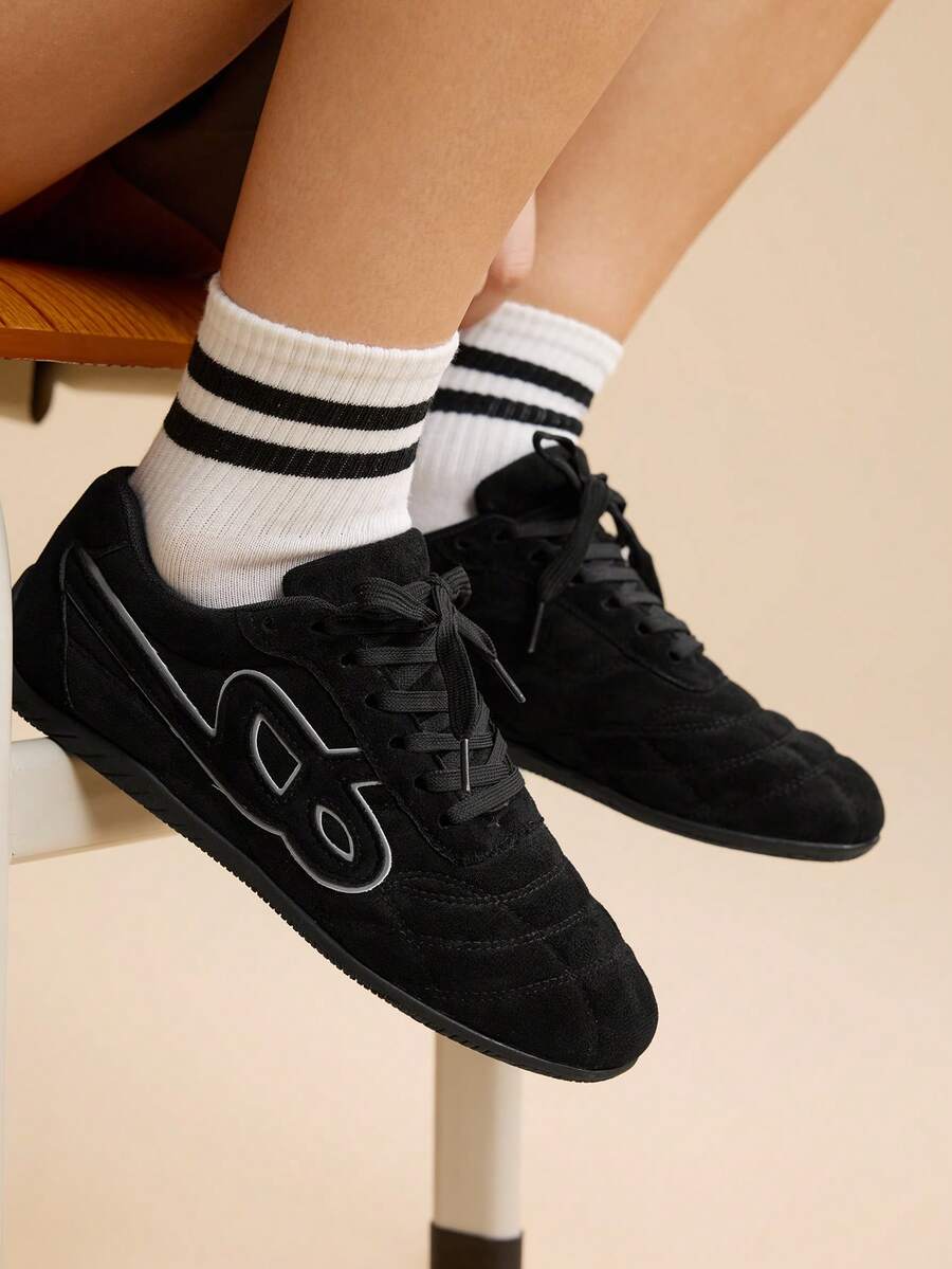 CUCCOO EASI Damen Kontrast-Farbe Schnür-Lässig Modische Bequeme Sportschuhe