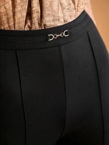 MOTF PREMIUM 秋冬女式喇叭裤 - 黑色 - 查看 2