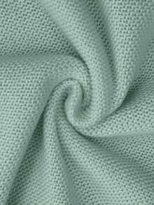 EMERY ROSE Suéter de punto de cable de unicolor informal de talla grande, con hombros caídos, para otoño/invierno - verde menta - Ver 4