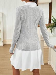 SHEIN Maternity Casual Basic 2 In 1 Short Dress Pregnant Clothes Pregnant Outfits Breast Feeding Clothes Maternity Two Piece Sets Maternity Clothes