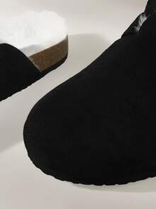 Solecia 女士休闲柔软舒适百搭一脚蹬平底鞋，带保暖内衬 - 黑色 - 查看 6