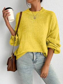 SoleilVie 休闲法式宽松圆领长袖针织毛衣，百搭秋冬