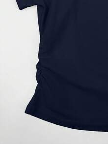 Women's Casual Solid Color Long Sleeve T-Shirt, Versatile For Autumn, Christmas