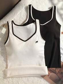 Resyla 女士休闲时尚刺绣细节保暖修身上衣，圣诞节