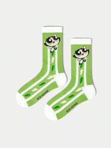 THE POWERPUFF GIRLS X SHEIN Women Crew Socks - Multicolor - View 1