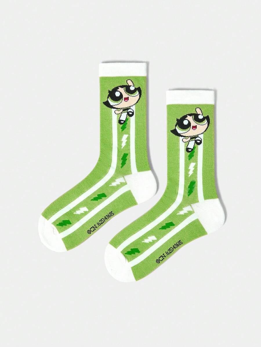 THE POWERPUFF GIRLS X SHEIN Women Crew Socks - Multicolor - View 1