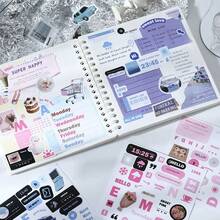 20sheets Stickers Book Junk Journal Supplies Long Strip PET Collage Sticker DIY Scrapbooking Art Collage Stationery Planner Decor Stickers - Multicolor - View 4