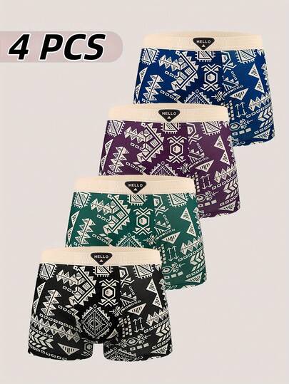 Velminro 4 Packs Men'S Boxer Briefs, Soft, Breathable Polyester Blend, Solid Color, Breathable Comfort Fit, Knit Fabric, High Stretch Fabric, Elastic Waistband For Home & Sports Wear
